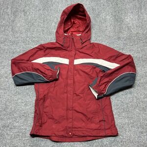 Columbia Jacket Womens Medium Red Interchange 3-in-1 Hooded Waterproof Ski Snow